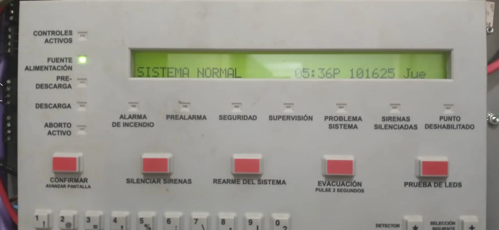 Placa central deteccion 